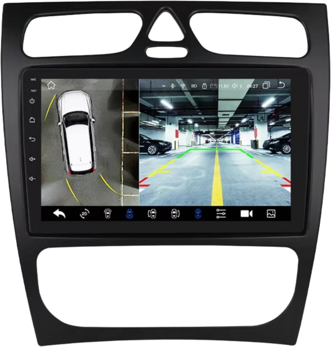 Autoradio bluetooth met camera - Carplay - Voor Mercedes Benz C Klasse & CLK Klasse (W203, W209, S203, A209, W168) - Geschikt voor Apple en Android - Stereo - Navigatie - Navigatiesysteem auto