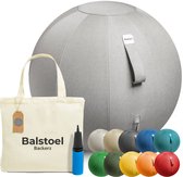 Backerz Zitbal 65 CM - Zitballen met Hoes Linnen - Ergonomische Bureaustoel Kantoor en Thuis - Luxe Yoga Bal - Licht Grijs