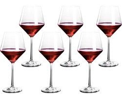 Mémoire® Amore Wijnglazen 6 stuks - Handgeblazen Luxe Kristallen Wijnglazen - Premium Wijn glazen voor Rode & Witte Wijn - Kristalhelder, Duurzaam & Vaatwasserbestendig - Stijlvol Design met Fijne Rand - Perfect Cadeau voor Wijnliefhebbers