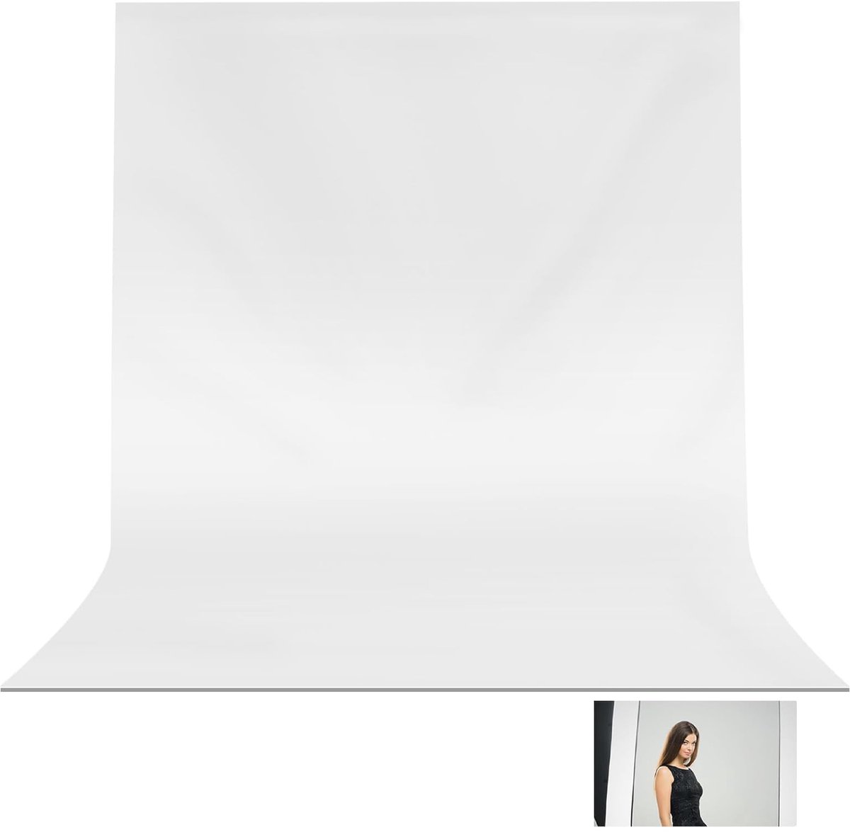 Ibenzoa® Grote witte achtergrond voor fotografie en video-opnames in studioformaat