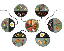 Bourgini Chef's Dinner Party Gourmetstel – Glazed Grey – 6 Personen – Bakplaat – PFAS-vrij - Vaatwasserbestendig
