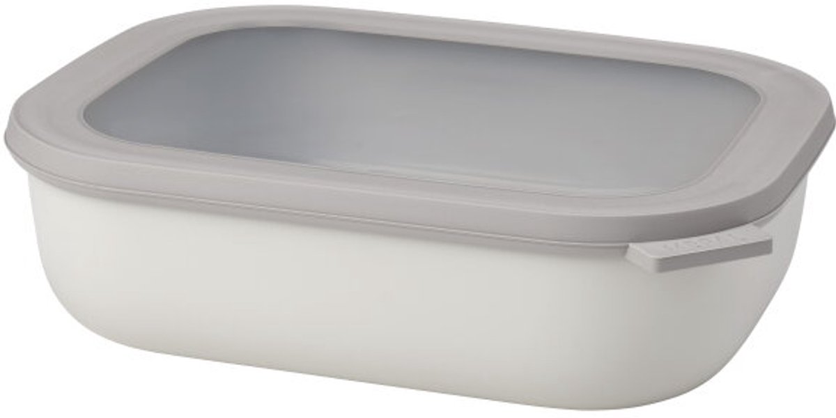Mepal – Multikom Cirqula rechthoekig 2000 ml – Mag in de vriezer, magnetron en vaatwasser – Nordic white – Geschikt als meal prep bakje