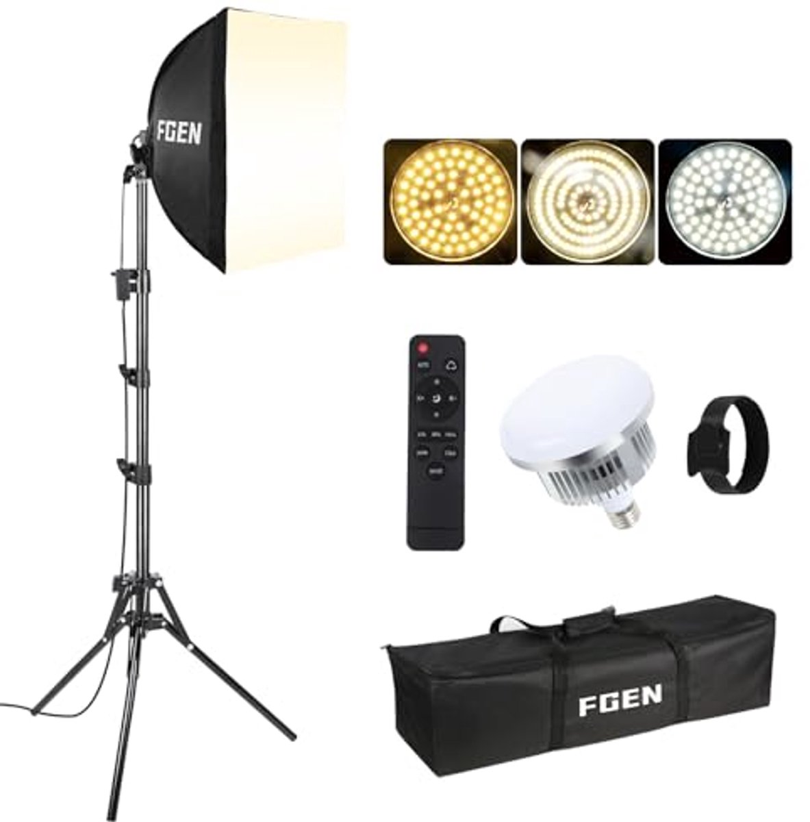 Softbox Set 40x40 cm met Dimbare LED Verlichting en Statief voor Fotografie