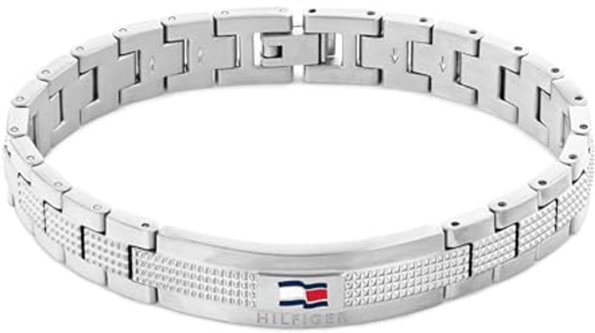 Sieraden Armband voor Heren van Edelstahl met Knebelverschluss - Zilveren Kleur, 19 cm