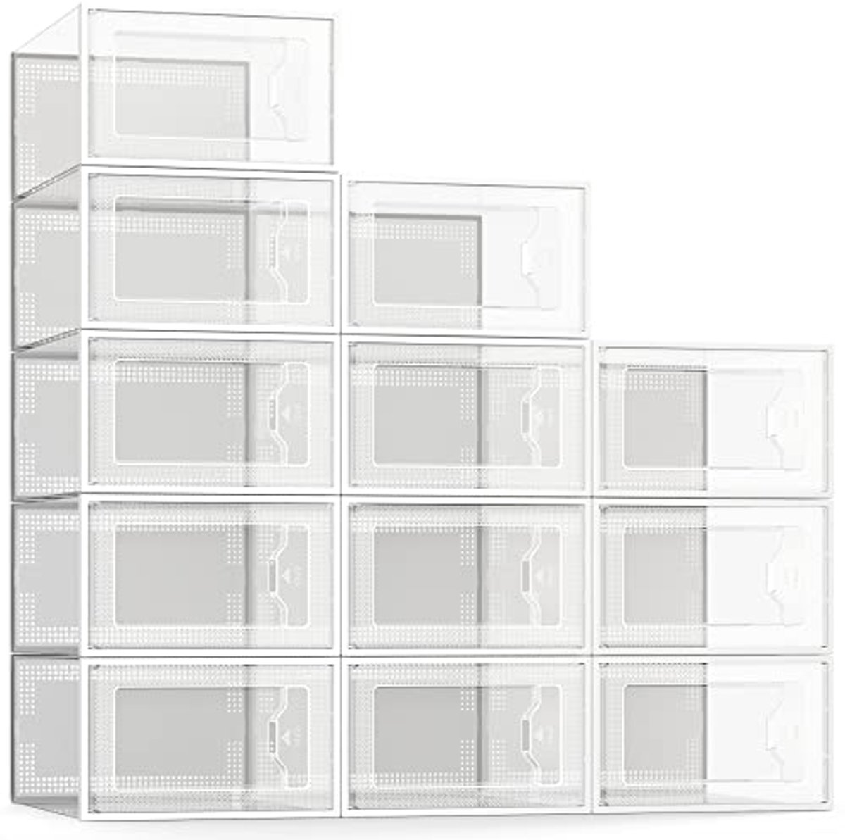 Stapelbare Transparante Schoenendozen - Verpakking van 12 Stuks - Groot