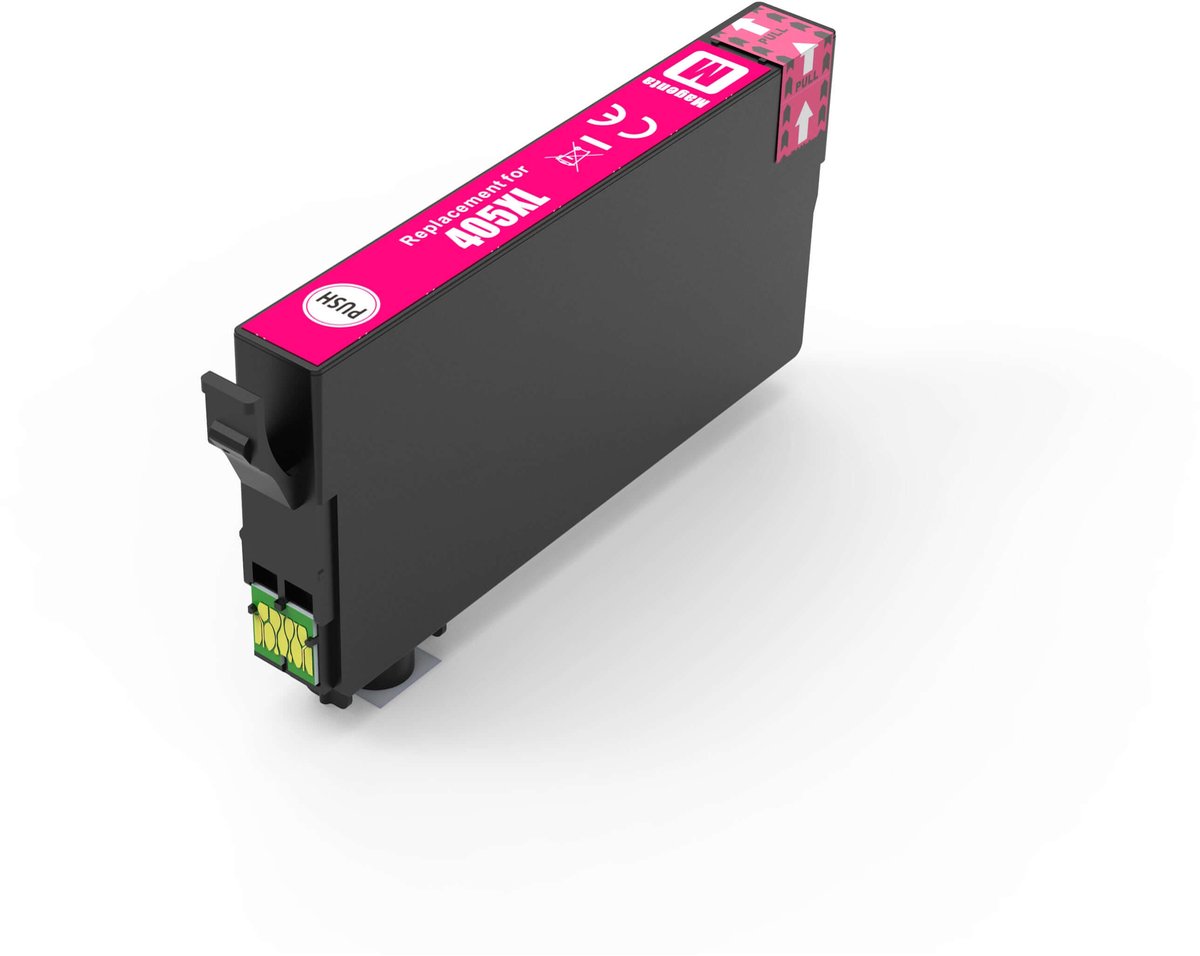 Inktcartridge Geschikt voor Epson 405XL / 405 - 1x Magenta - Met Chip - Geschikt voor Printers: Epson WorkForce Pro WF-3820 DWF - WF-3825 DWF - WF-4820 DWF - WF-4825 DWF - WF-4830 DTWF - WF-7830 DTWF - WF-7835 DTWF - WF-7840 DTWF