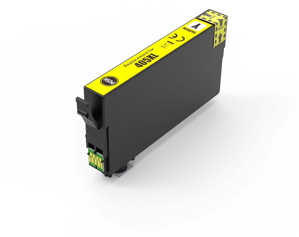 Inktcartridge Geschikt voor Epson 405XL / 405 - 1x Geel - Met Chip - Geschikt voor Printers: Epson WorkForce Pro WF-3820 DWF - WF-3825 DWF - WF-4820 DWF - WF-4825 DWF - WF-4830 DTWF - WF-7830 DTWF - WF-7835 DTWF - WF-7840 DTWF