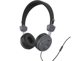 Koptelefoon Fun, on-ear, microfoon, snoerdoorvoer een zijde, zwart