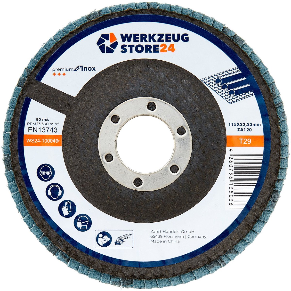 WS24 10x lamellenschijf 115 mm convex zirkonium-aluminiumoxide K ...