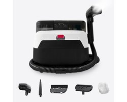 LuxeSteam 6-in-1 Vlekkenreiniger & 100℃ Stoomreiniger – Met Slimme zuigfunctie, wielen, Dubbel Tanksysteem, Verwarmingsfunctie & Zelfreinigend – Vlekkenreiniger voor Bank, Vloer, Auto & Tapijt (Tapijtreiniger) – Inclusief 8 accessoires