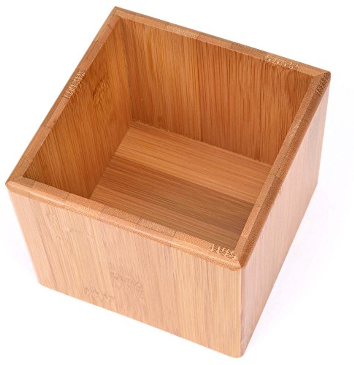Opbergdoos van bamboe 12x12 cm voor badkamer, keuken en kantoor