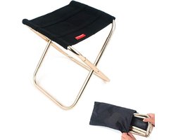 Opvouwbare kruk voor outdoor activiteiten - Lichtgewicht aluminium kruk - Draagbaar en inklapbaar - Ideaal voor camping, vissen en picknicken - Inclusief opbergtas - Zwart