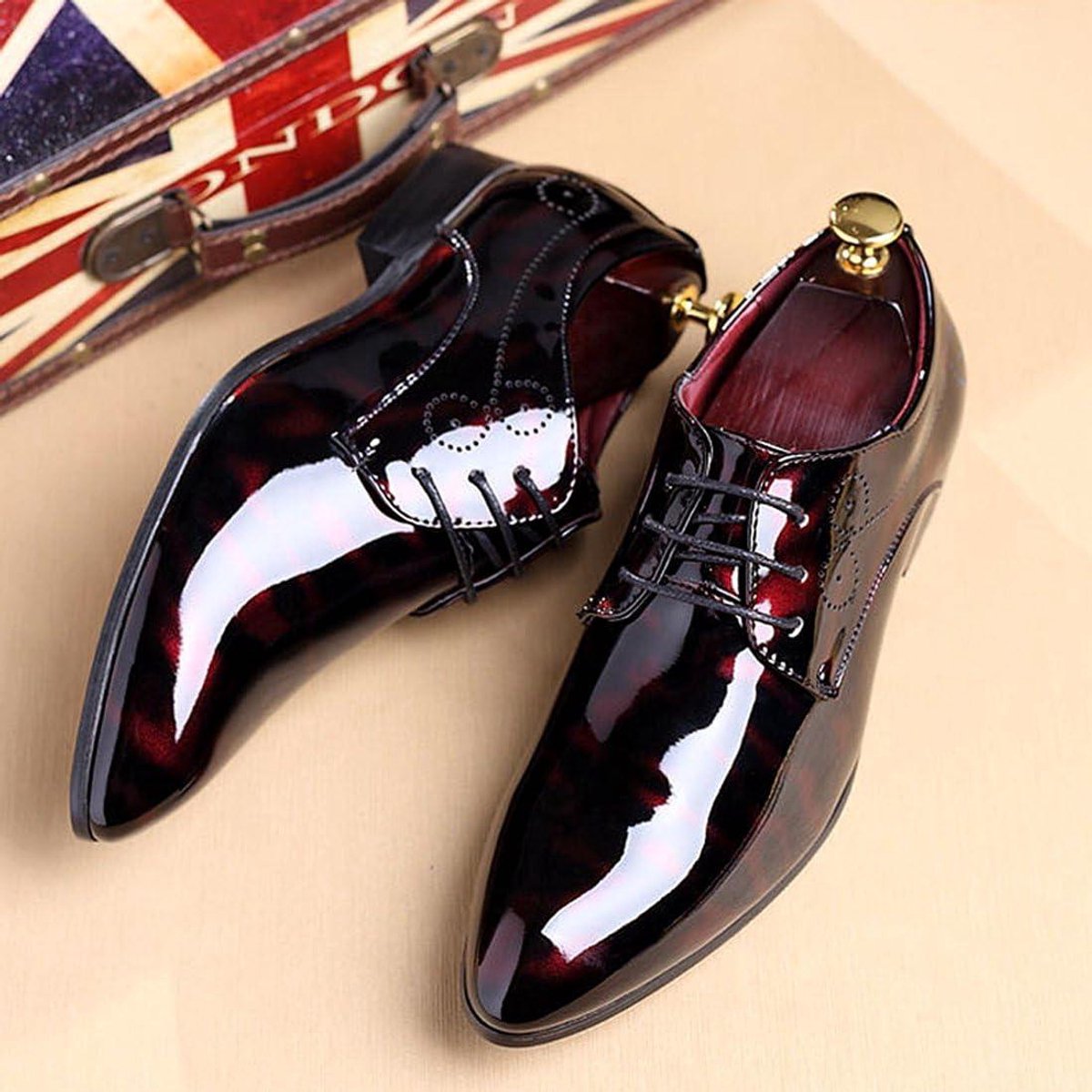 Oxford Vetersluiting Herenschoenen in Blauw EU Comfortabele Schoenen voor Mannen Klassiek Design