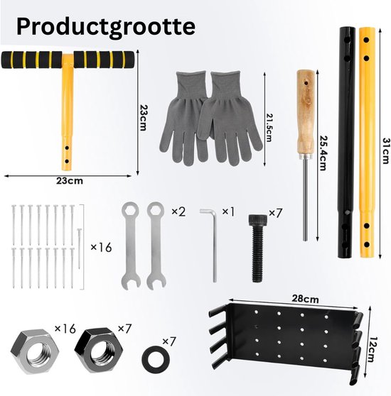 DailySupplies® Prikrol - Gazonbeluchter - Gras Beluchten - Gazon Beluchter - Zwart en Geel van DailySupplies® — afbeelding 2
