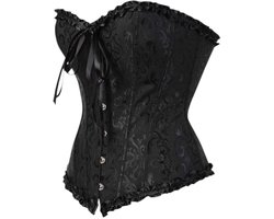 Palace Corset - Body Shaper - Corset - Zwart - Geborduurd bruidskorset - Klein - Geschikt voor bruiloften, kerstfeestjes, cosplay, Halloween-kostuums en podiu