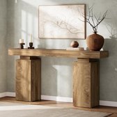 Console longue Tribesigns - Table d'entrée en bois avec étagère - Marron - 160 x 30 x 85 cm - Console idéale pour une entrée, un salon ou un hall d'entrée.