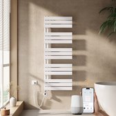 EMKE Elektrische Handdoekradiator - Slimme Bediening - APP Week Timer - 132x50cm - 800W - Glans Wit