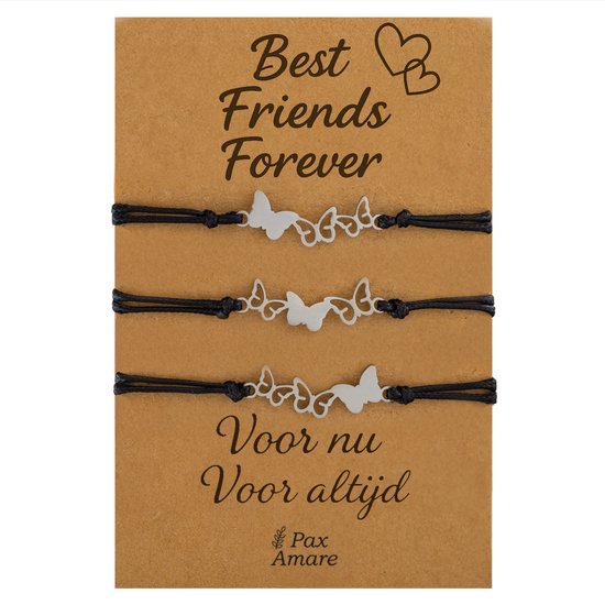 Zoëies bff armband voor 2 - Witte band - 2-delig - Inclusief wenskaart