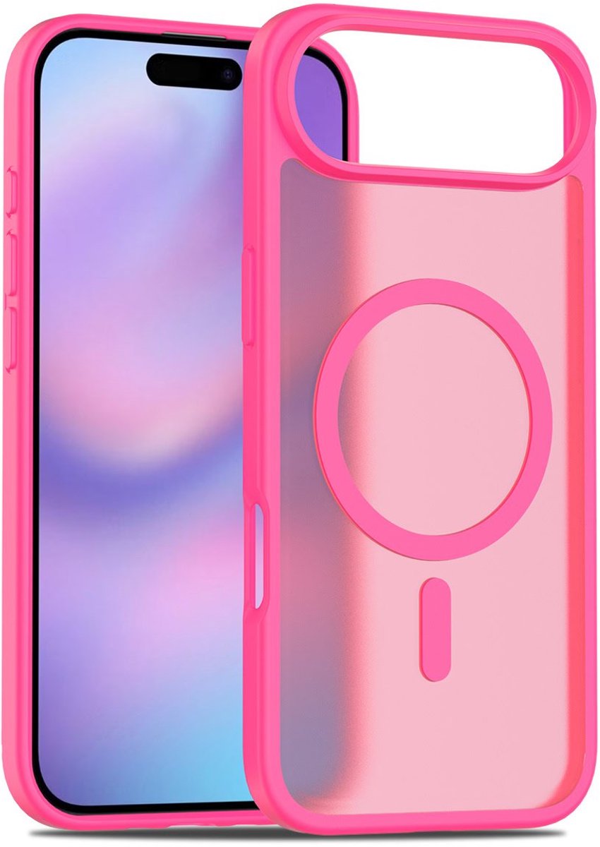 Geschikt voor iPhone Air hoesje roze – MagSafe Compatibel Backcover – Slank en transparant