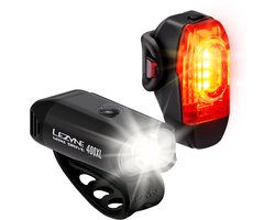 Lezyne Mini Drive 400XL + KTV Drive - Fietsverlichting Set - USB Oplaadbaar Fietslicht Voor en Achter - Waterdichte fietslampjes - 5 Standen - Zwart