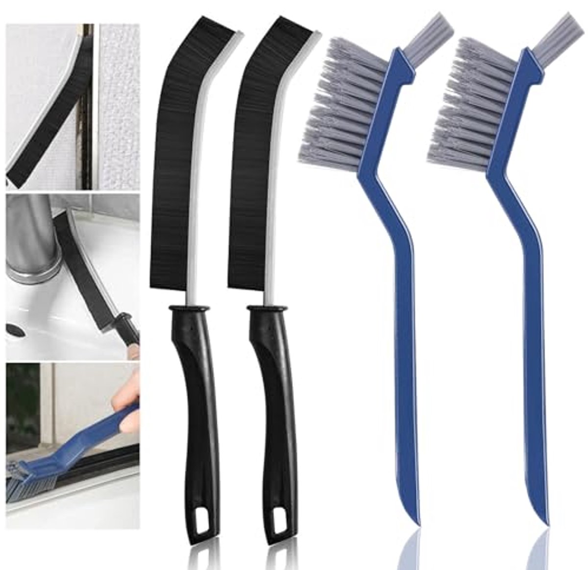 4 Stuks Multifunctionele Reinigingsborstels voor Badkamer en Keuken