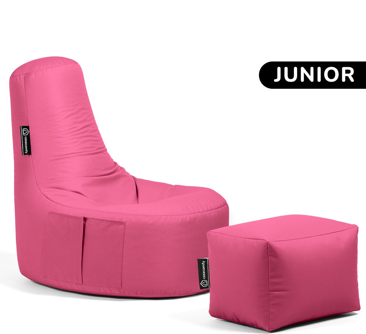 Casacomfy Gamer Junior - Zitzak met Voetbankje - Kinderen - Waterbestendig - Binnen & Buiten - Roze
