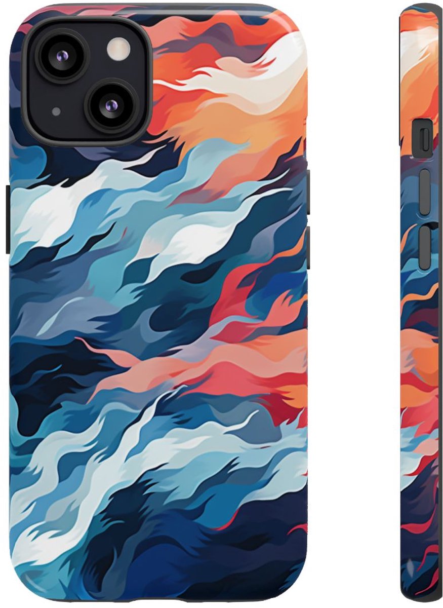 Abstracte Golvende Patronen – Telefoonhoesje Geschikt voor iPhone 13
