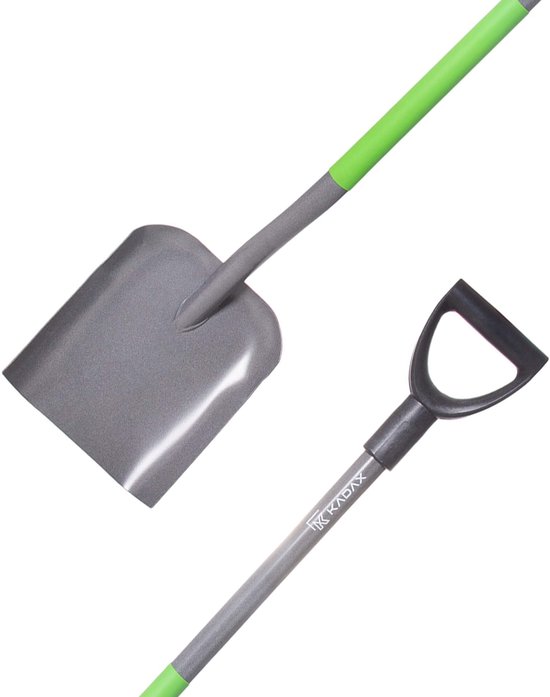 KADAX Zandschep voor bouw- en tuinwerkzaamheden, robuust gereedschap met D-handgreep en stalen handvat (groen/grijs) van Merkloos	 — afbeelding 4