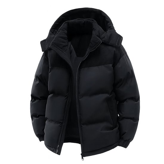 Winterjas - Herfstjas - Winterjas heren - Wintersport - Capuchon - Zwart - M