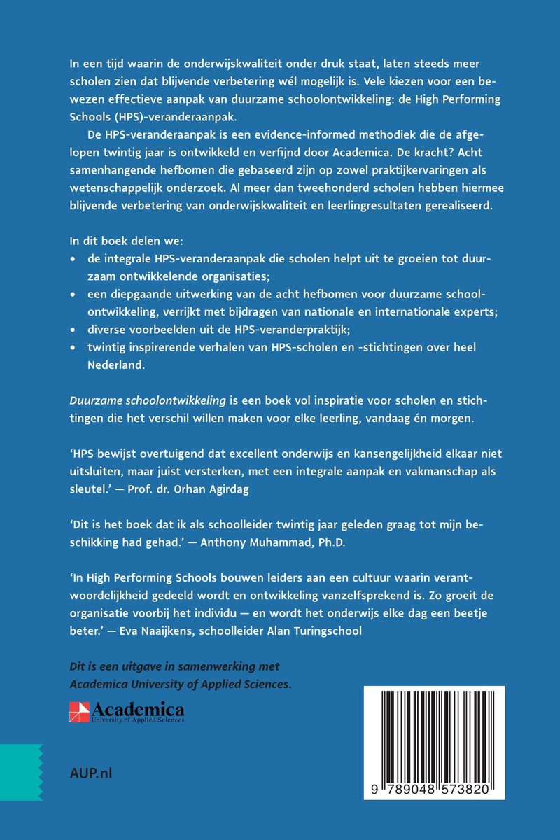 Academica University of Applied Sciences - Duurzame schoolontwikkeling - back cover