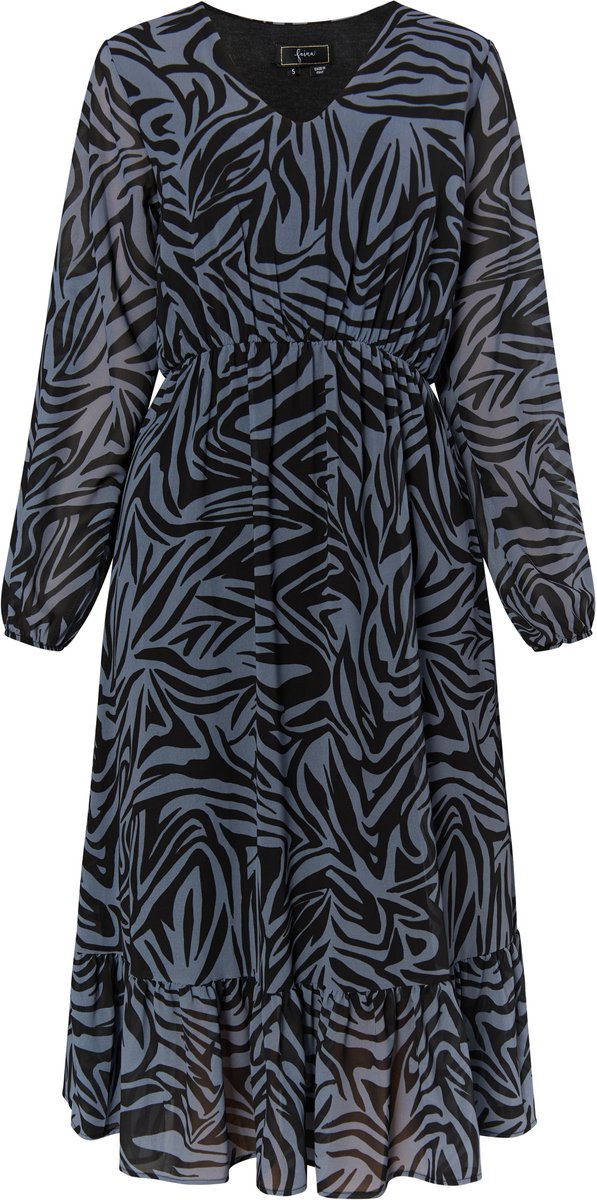 Faina Jurkje met zebraprint grijs/zwart