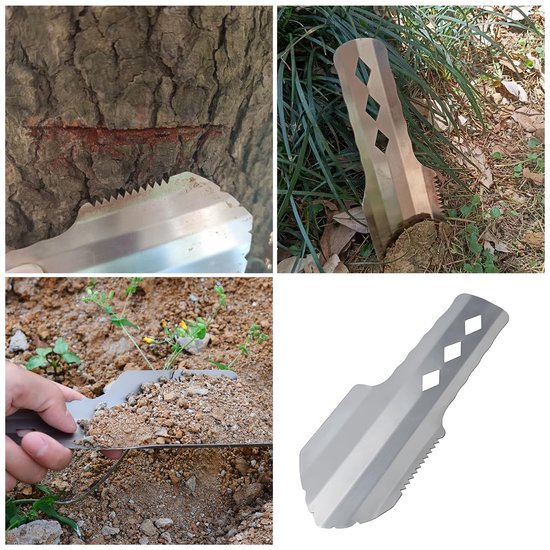 Ultralichte aluminium rugzakschep - Compact, draagbaar en multifunctioneel gereedschap met verlengde handgreep voor wandelen, kamperen en survivalkits (zilver) van The Friendly Swede. — afbeelding 4