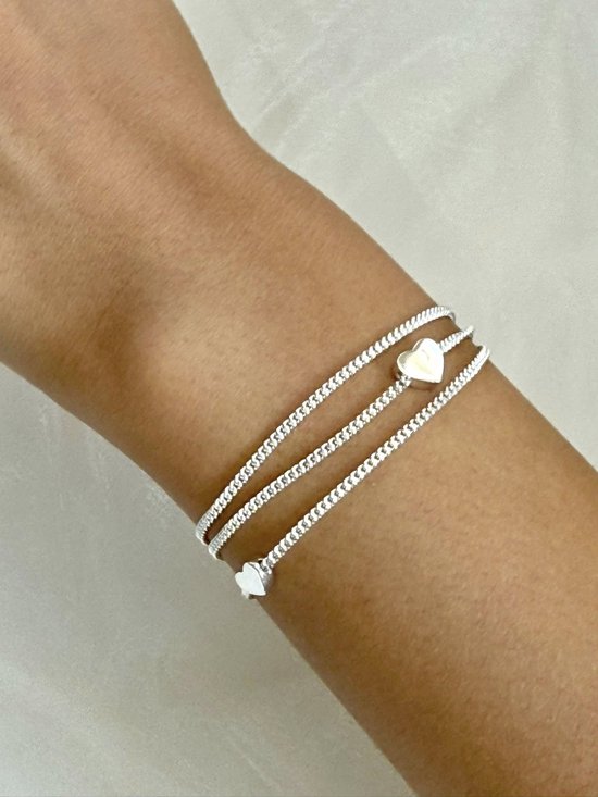 La Rosa Princesa Hearts Armband Zilver Hartjes Dames Sieraad Liefde Valentijn - verstelbaar - Premium Cadeau