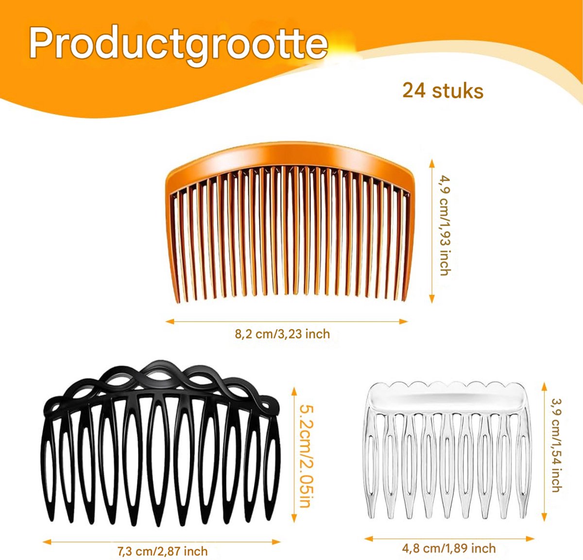 8 Pièces Peignes de Coiffage en Plastique, 6.89 Pouces Peigne à Dents