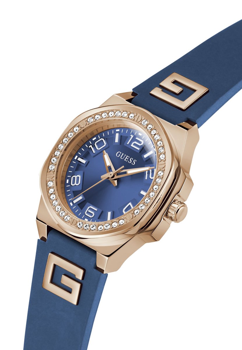 Guess G Hype Kwarts Analoog Horloge Blauw Case: 100% Recycled Steel | Armband: 100% Silicone 36 mm GW0617L3, GW0617L5