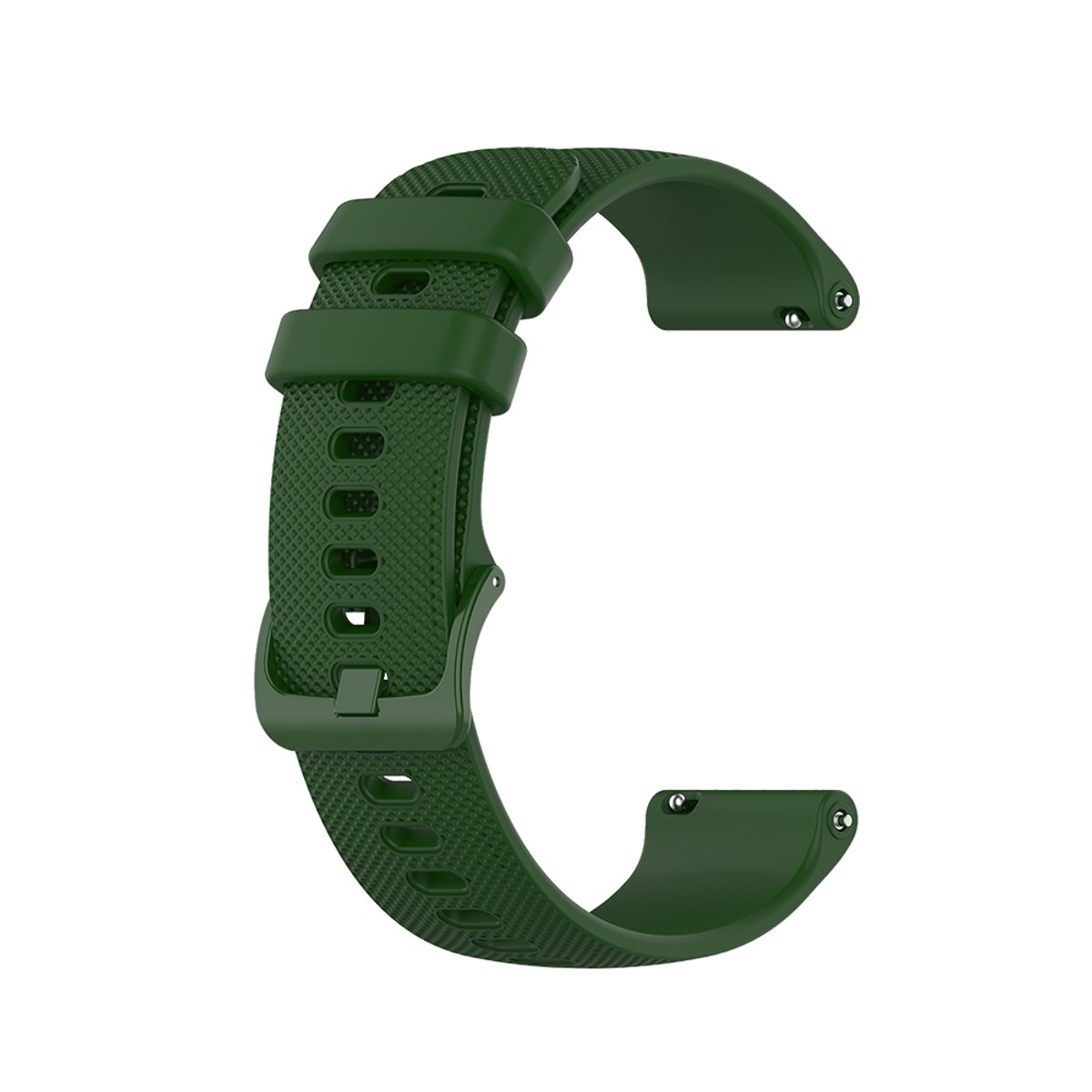 Qelus Donkergroen 20mm Universele Siliconen Horlogebandje - Snelsluiting, Waterdicht, RVS Gesp - Verstelbare - Passend voor Pols 130-220mm - Voor Smartwatch Traditioneel Horloge
