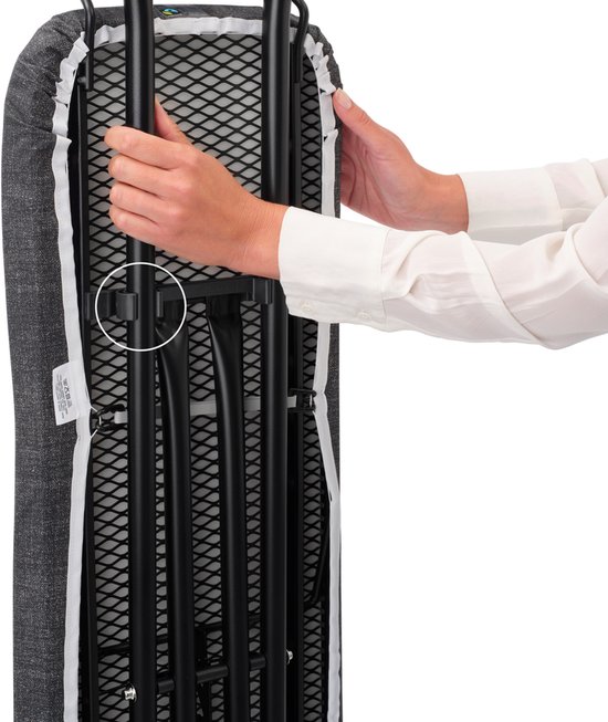 Planche à repasser Brabantia B avec porte-fer - 124 x 38 cm - Denim Black