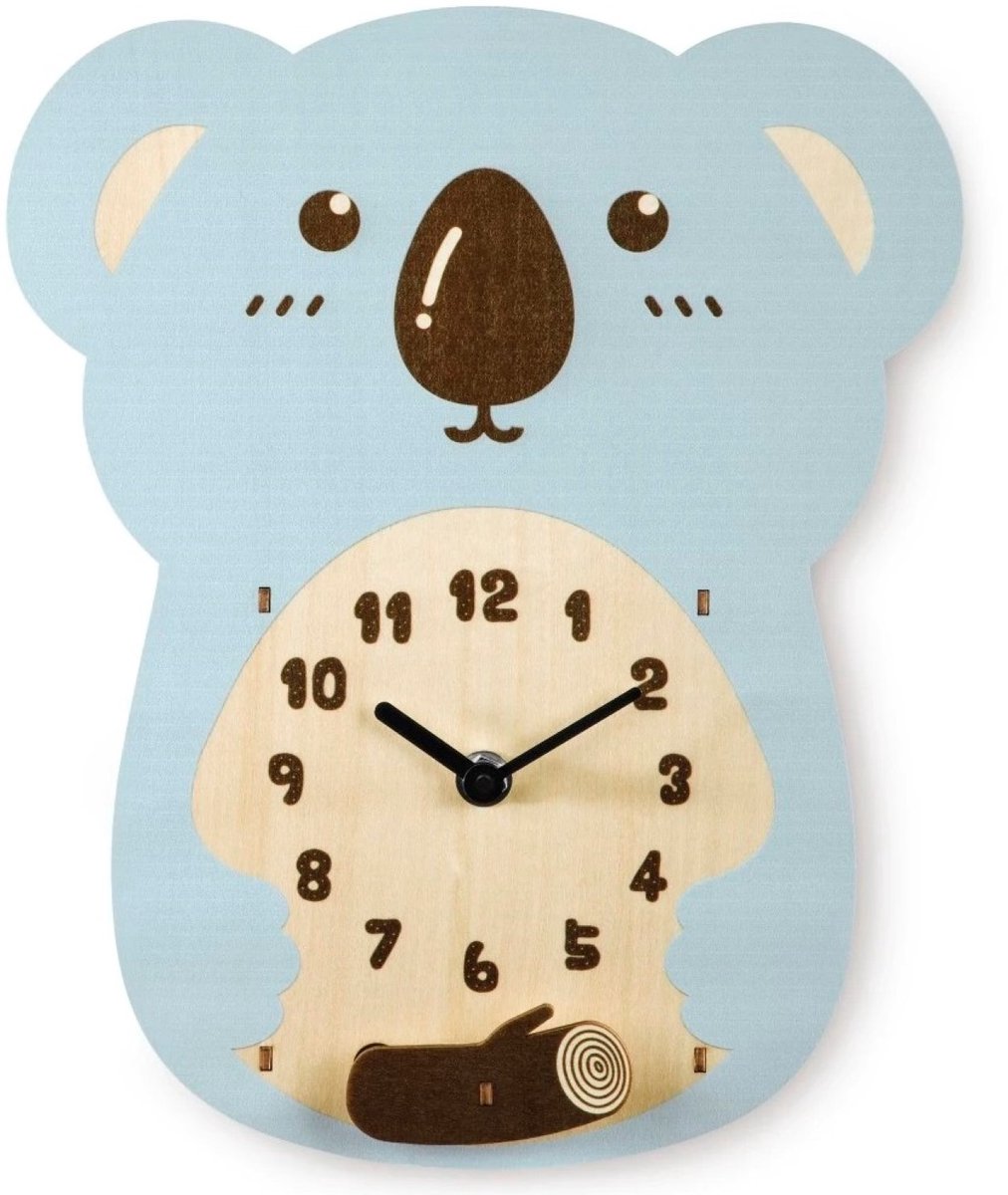 Houten kinderwandklok Koala