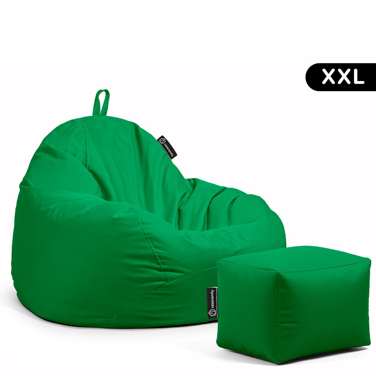 Casacomfy Pear XXL - Complete Grote Zitzak met Voetenbankje - Waterafstotend - Groen Groen + voetenbankje
