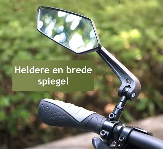 Fietsspiegel links - E-bike - Verstelbaar 360 graden - Zwart