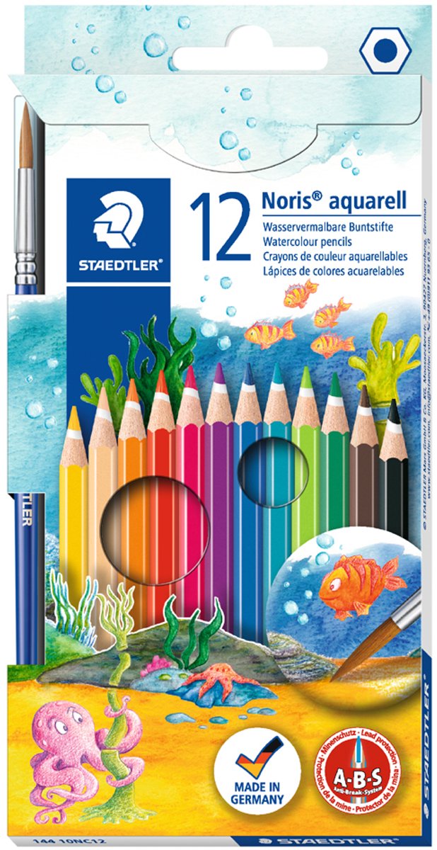 Staedtler aquarelstiften Noris aquarel, doosje met 12 stuks.