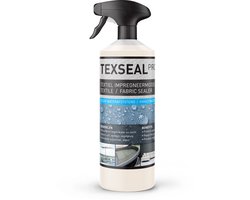 Texseal Pro – Textiel Impregneermiddel & Waterafstotende Impregneerspray – Voor Tent, Tuinkussen, Buiskap, Bootkap, Meubelstof, Jas & Schoenen – 1L / 6m²