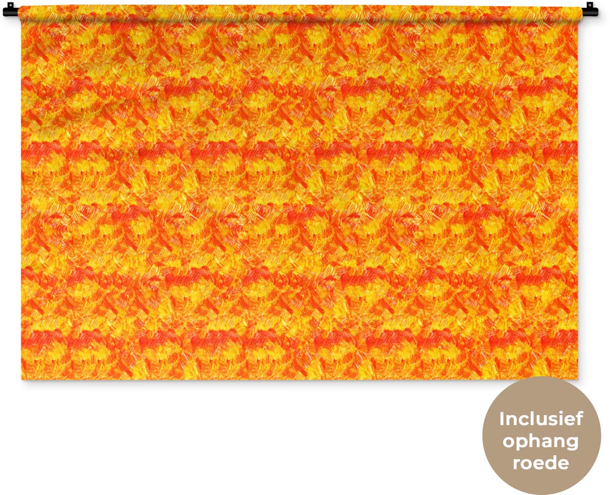 Wandkleed 120x80 cm - Wanddoek Verf - Oranje - Geel - Wandtapijt - Wandkleden