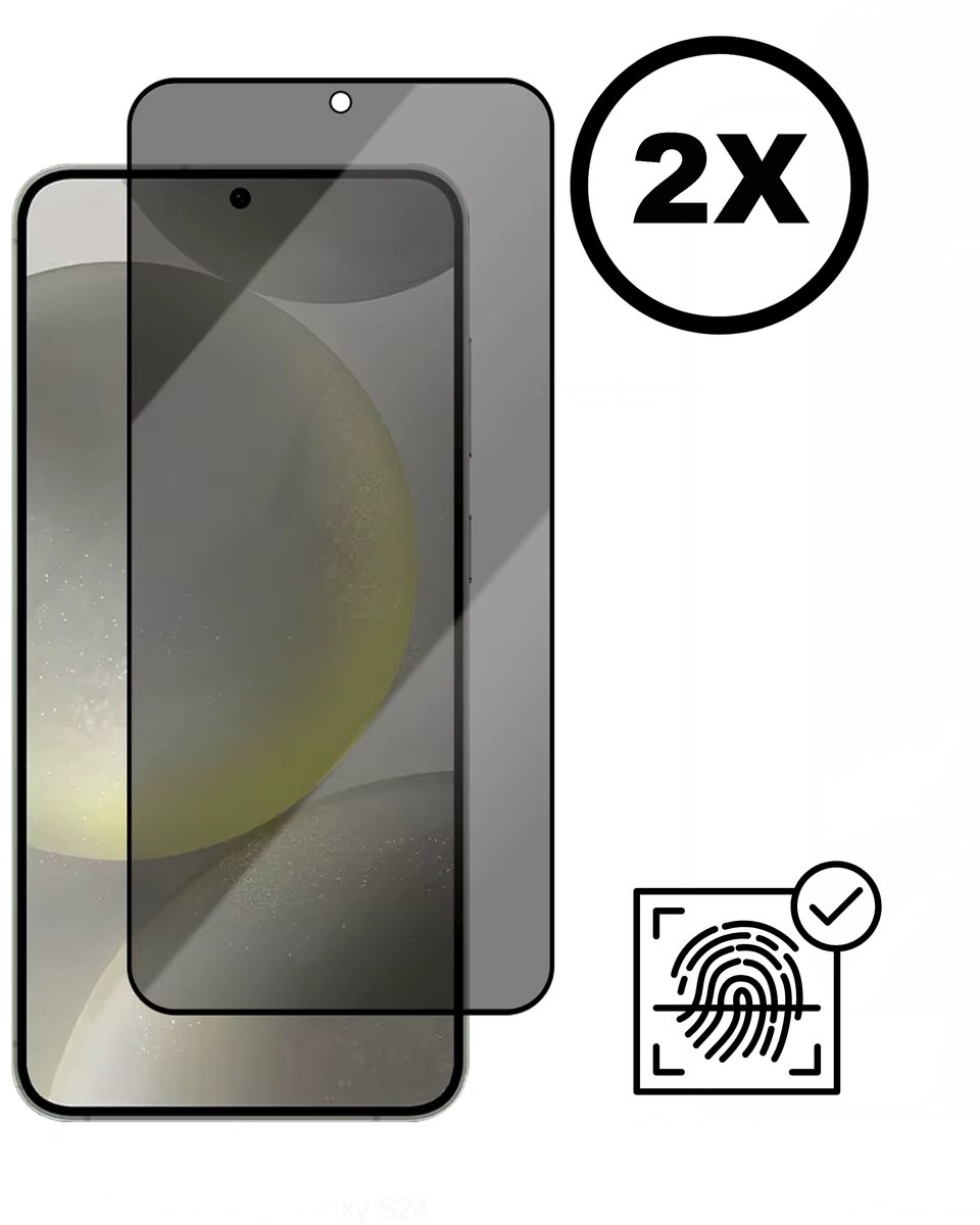Privacy Screenprotector 2 Stuks voor Samsung Galaxy S24 – Gehard Glas – Anti-Gluren – Beschermglas
