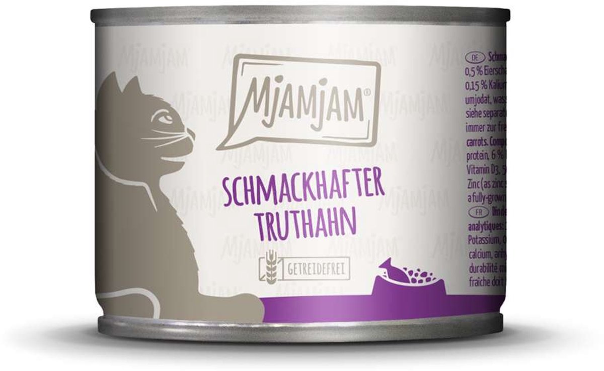MjAMjAM MjAMjAM Cat - Leckere Mahlzeiten Dose 6x200g | Truthahn & Möhrchen