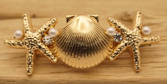 Zeester Schelp Ring, Gouden Zeester Ring Roestvrij Staal Schelp Ring Verstelbaar Artistiek Zeester Sieraden voor de Zomer Strand Vrouwen Dagelijks Cadeau