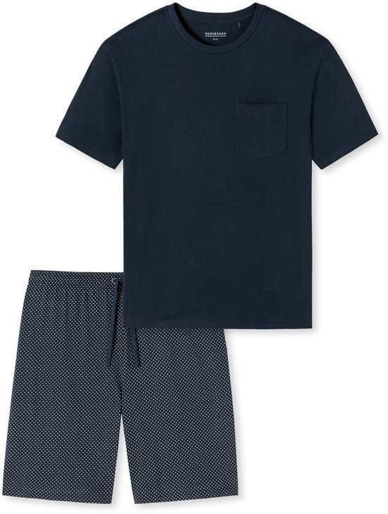 Schiesser Short de pyjama ' Blue' Katoen L
