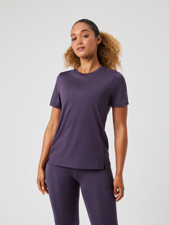 Björn Borg Sportshirt Dames - Trainingshirt Korte Mouw - Gerecycled Polyester - Paars - Maat L