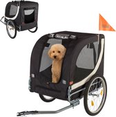 HiPet® 2-in-1 Hondenfietskar / Hondenkar en Buggy - Zwart/Grijs - Maat L - Max. 40 kg - Inklapbaar - Met Regenhoes & Veiligheidsvlag