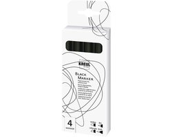 KREUL Black Marker, zwart, set van 4